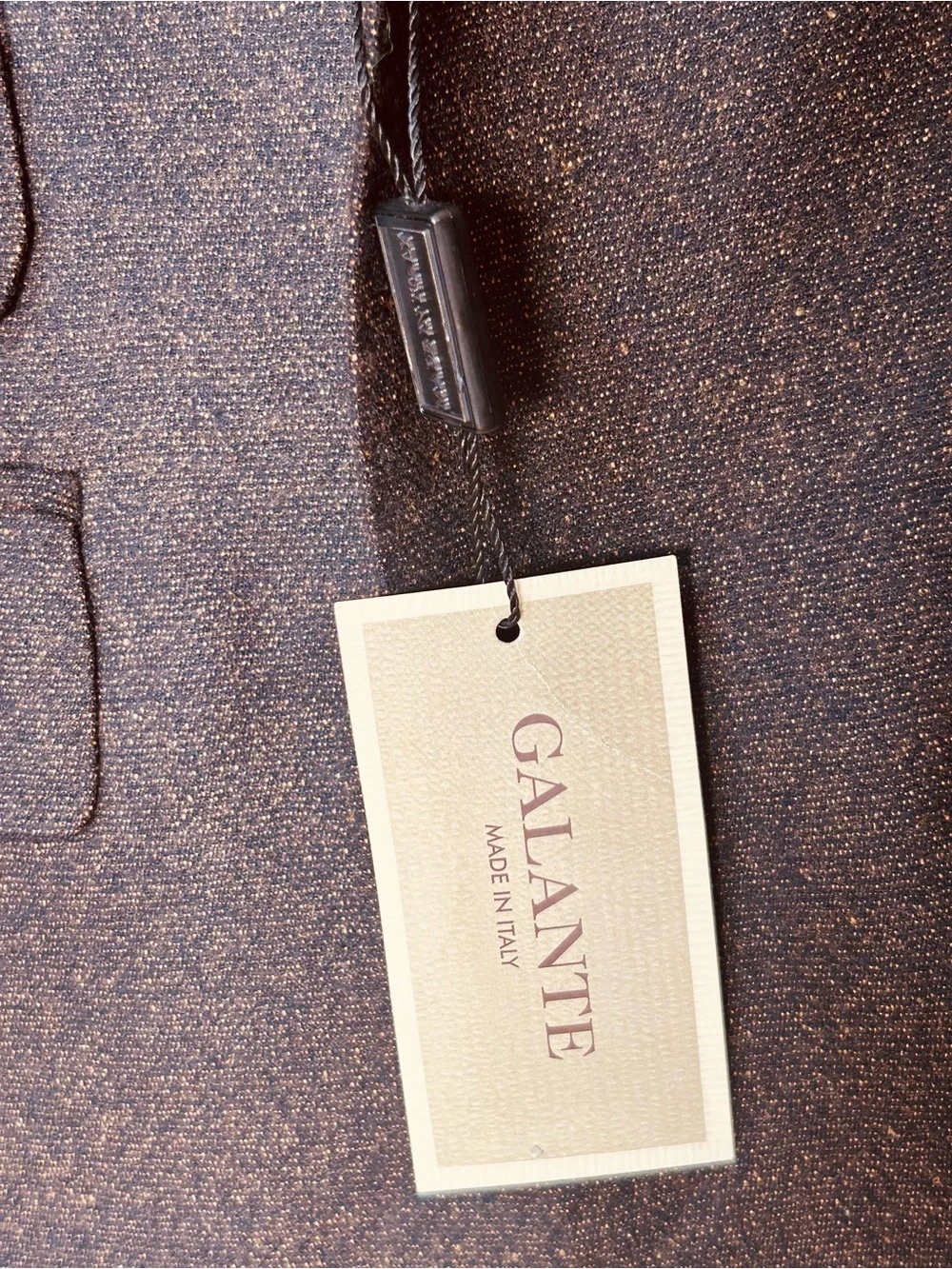 44R Men's Brown Two-Button Blazer Made in Italy by Galante Super 110s Wool.